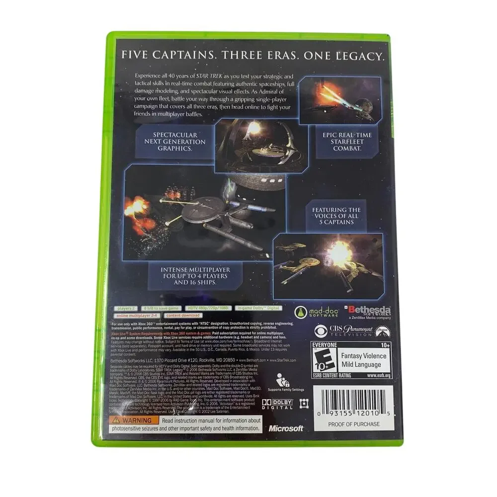 Star Trek Legacy Microsoft Xbox 360 Complete CIB Tested Video Game